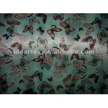 Satin Fabric Fake silk Butterfly Printed for Lady Dress
